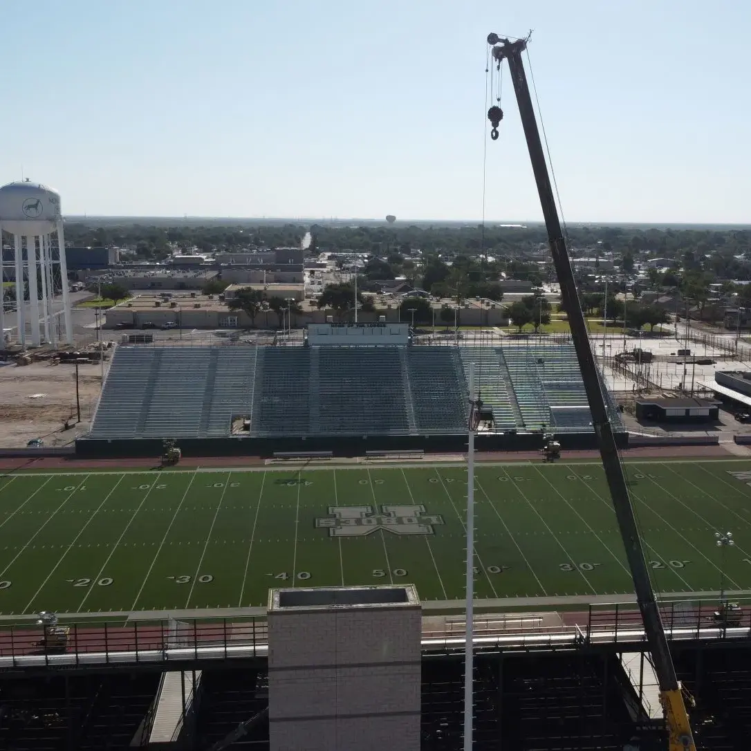 Monahan ISD football field light installation
